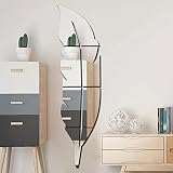 Wall1ders Plume Feather Silver (dimensioni 76 cm x 20 cm) specchio adesivi per parete.