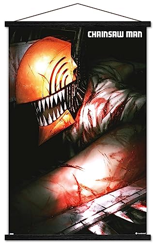 Trends International Chainsaw Man Teaser Key Art Poster with Black Hanger, 22.37 x 34 in