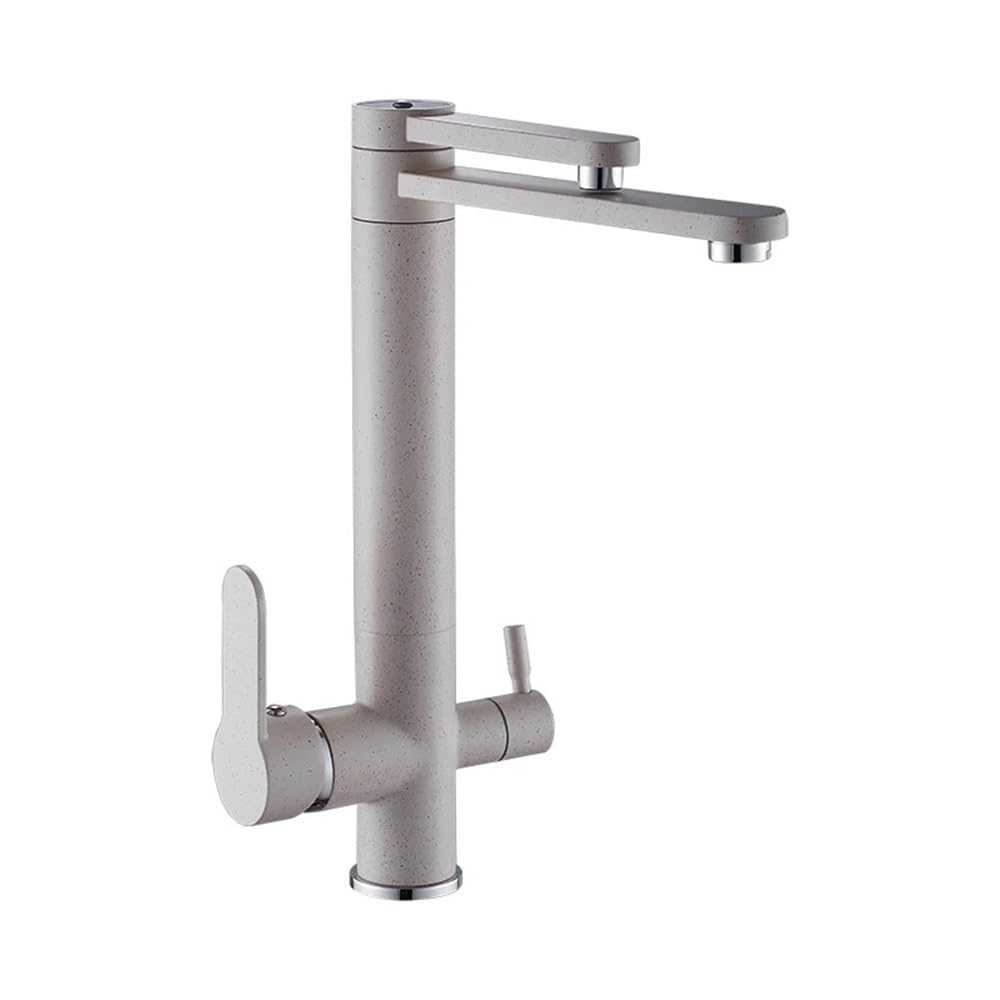 Black/Chrome/Beige Kitchen Deck Mounted Tap Three Ways Sink Mixer 3 Way Kitchen Faucet XT-153(Beige)