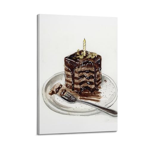 Aquarelle bougie peinte WIZIGM sur toile gâteau : cadeau anniversaire ideal