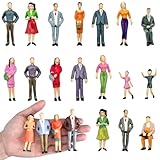 VICDUEKG 14 Stück Miniatur Figuren Verschieden Posen Bemalte Modell Figuren für Modellbau Maßstab 1:25 Stehende und Sitzende Menschenfiguren Miniaturleute Architekturmodell Kleine Modell Menschen
