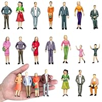 VICDUEKG 14 Stück Miniatur Figuren Verschieden Posen Bemalte Modell Figuren für Modellbau Maßstab 1:25 Stehende und Sitzende Menschenfiguren Miniaturleute Architekturmodell Kleine Modell Menschen