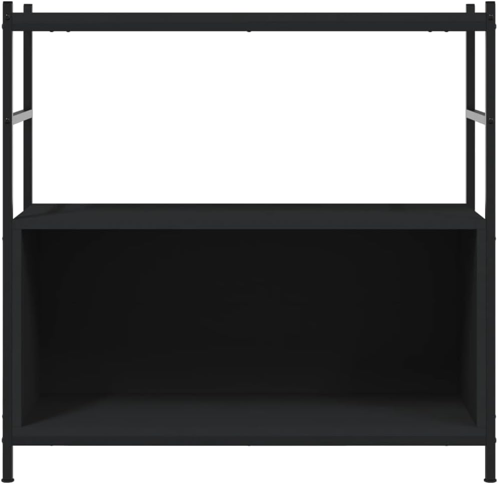 vidaXL Bookshelf Black 31.5x11.8x30.9 Engineered Wood and Iron