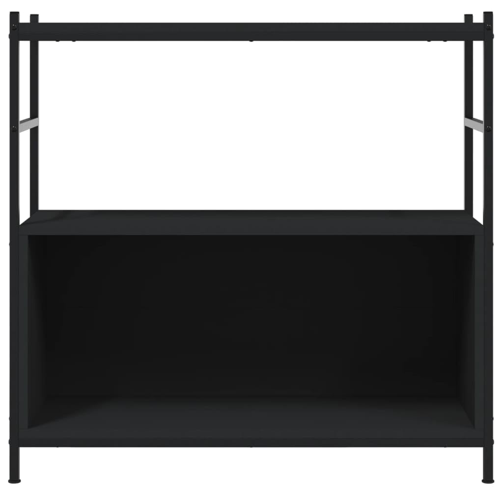 Estantería negra 80 x 30 x 78,5 cm de madera y hierro, estantería de pie de estilo industrial con patas ajustables, robusta estantería de salón para oficina, dormitorio, libros, revistas