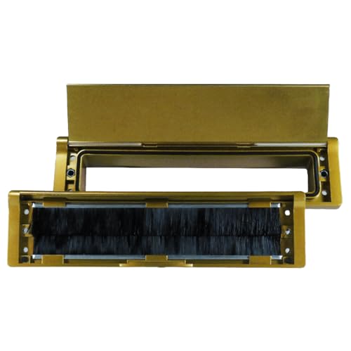 Draft Dodger 12\"\" Insulated Universal Telescopic Polished Gold Mail Slot Mailbox - Thumbnail 6