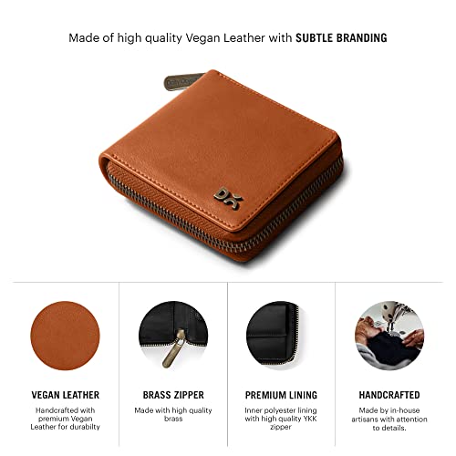 Image of DailyObjects Women's Zip Wallet | Made with Vegan Leather Material | Carefully Handcrafted | Holds up to 8 Cards | Slim and Easy to Fit in Pocket | Coin Pocket with Button Closure