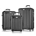 MERISH Reisekoffer Koffer Kofferset Trolleys Zwillingsrollen 3tlg. Hartschale in 9 Farben (Anthrazit, Set)