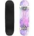 Classic Concave Skateboard Marble Galaxy Star and Moon Print Longboard Maple Deck Extreme Sports and Outdoors Double Kick Trick for Beginners and Professionals