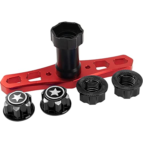 Vgoohobby 17mm Hex Wheel Nuts Adapter w/ 17 Wheel Hex Wrench RC Sleeve Tool Compatible with Traxxas X-Maxx E-Revo E-Maxx Summit 1/8 RC Monster Car (Black)