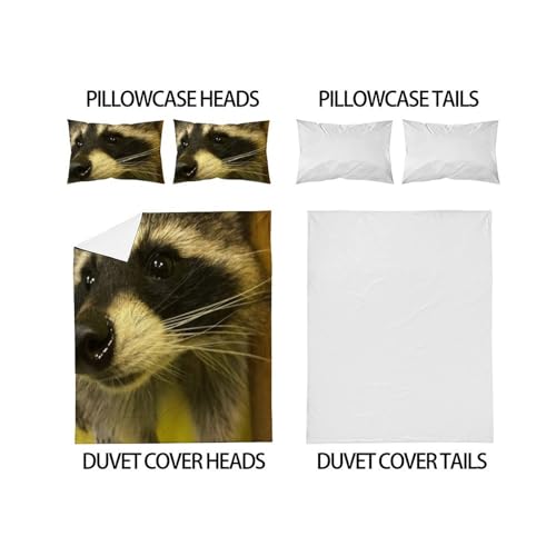 Housse de couette raton laveur microfibre sans repassage pour lit