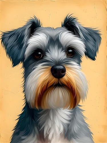 Pintar por numeros adultos de perro lienzo 60x80cm sin marco manualidades con pinceles