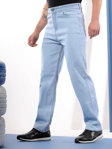 Image of KOTTY Mens Solid Astro Bound Blue Coin Pocket Jeans