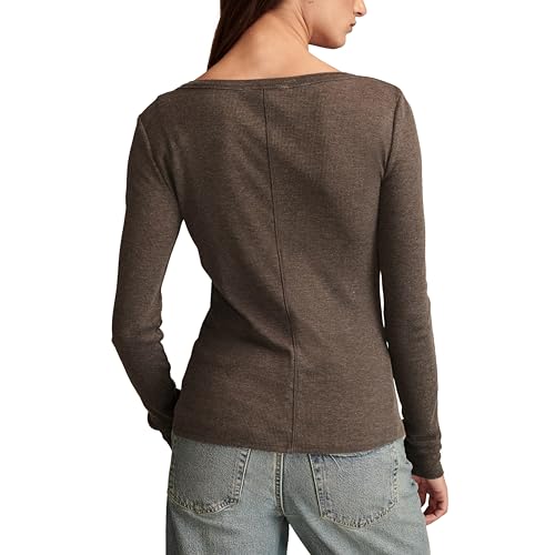 Image of Lucky Brand Women's V-Neck Snap Henley