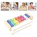 Vaguelly 1Pc Wooden Hand Knocking Xylophone for Chic Educational Musical Instrument with Color Box Pattern and Music Score Design for Early Learning
