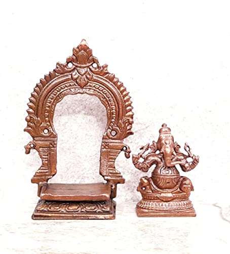 Image of Copper Little Ganesh with Prabhavalli Idol 3.0 in | 100g