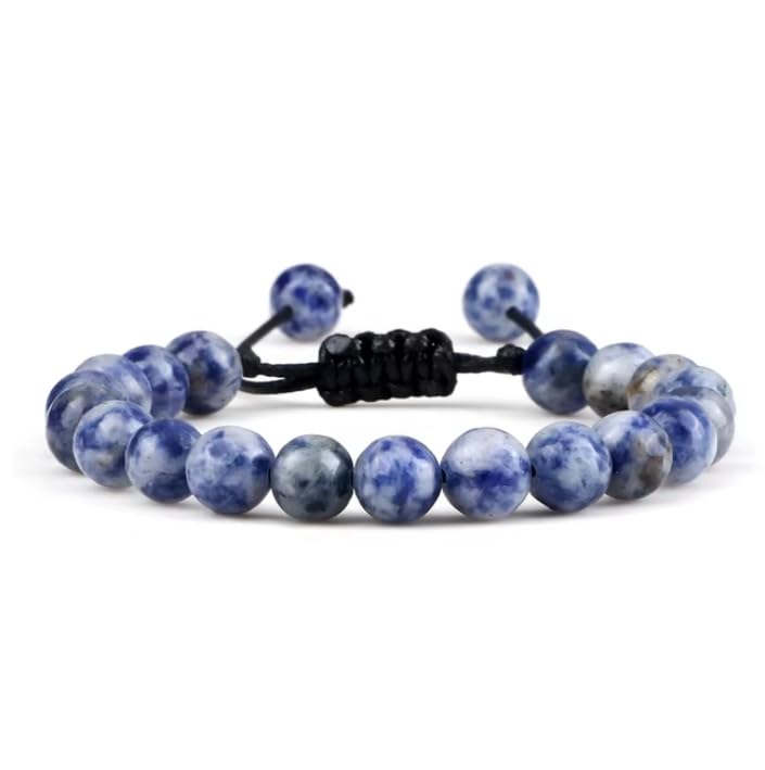 YCTTKDD Bracciale con Perline in Pietra Occhio di Tigre da 8 mm Braccialetti con Corda Intrecciata Regolabile Bracciali con Lava Naturale per Uomo e Donna