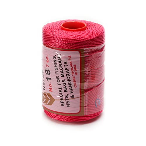 Image of Espiga No.18-100% Nylon Omega String Cord for Knitting and Crochet - 10 Mexican Pink