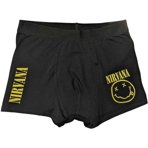 Nirvana 'Yellow Smile' (Black) Unisex Boxer Shorts