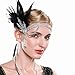Produktbild Anglacesmade 1920er Flapper Pfau Feder Stirnband Perlen Quaste Strass Kopfkette Abschlussball Party Festival Great Gatsby Haarschmuck für Frauen und Mädchen