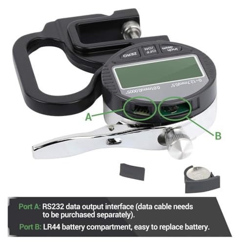 Image of AVIRATH ENTERPRISE Digital Thickness Gauge 0-12.7mm / 0.5 Inch Electronic Micrometer with Large LCD Display, 0.001mm High Precision, Inch /Metric Conversion (0.001 MM 0 to 12.7mm)