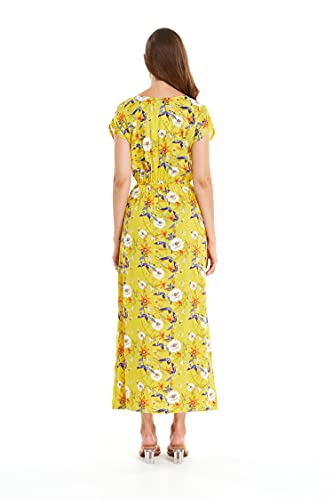 Image of Hawaii Hangover Women's Hawaiian Cap Sleeve Maxi Dress Signature Prints