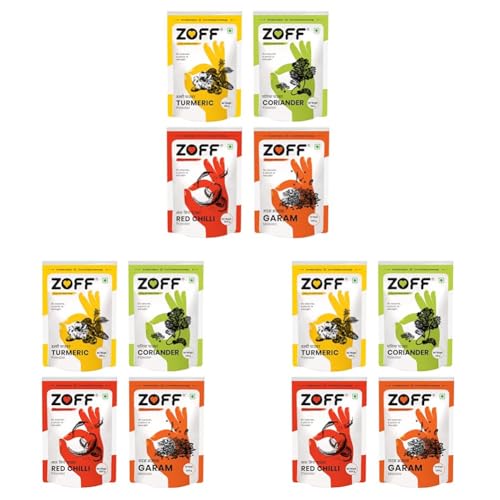 Image of Zoff Powder Masala Spice Combo - Chilli Powder, Turmeric Powder, Coriander Powder & Garam Masala Pack of 12-100g Each