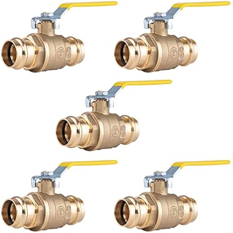 Hausen 1 in. Brass Double-O-Ring Press Ball Valve, 5-Pack Cover