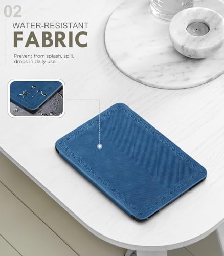 Image of MoKo Case Fits 6 inch e-Reader 2024 /2022 Lightweight Cover, Blue Vintage Twill