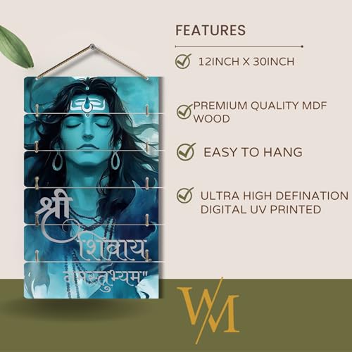 Image of Dakshestry Artworks Shree Shivay Namastubhyam Wall Decor | Om Namah Shivay Wall Hanging Frame | Mahadev Wall Art, Spiritual Wall Decor for Living Room, Pooja Room, Hindu Home Decor