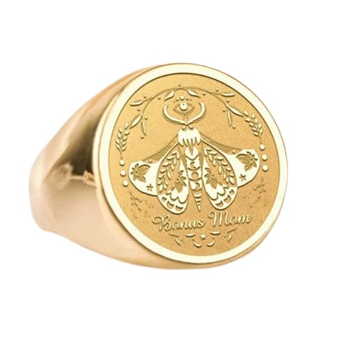 Bague papillon en argent 925 plaqué or pour femme et homme style chevalière