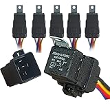 Farbe: 12V/5pin wasserdicht 5 stücke 40/30A 12V Wasserdichtes Relais-Kabelsatz-Set - 5-PIN-SPDT-Relais
