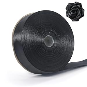 Norsearibbonwf Satinband Schwarz 91m
