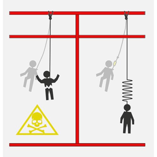 Fangseil Arbeitsleine Mehrzweckleine Sicherheitsleine，2 Haken, 2M Lang Sicherheitsseil Sicherheitsgurt,Fallschutz Auffanggurt, Absturzsicherung Sicherheitsgurt Vollkörper