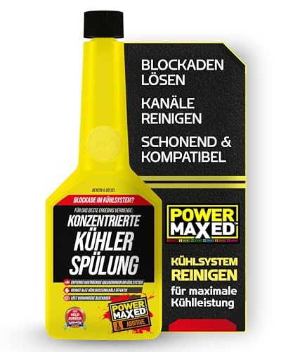 Power Maxed Konzentrierte Kühler Spülung 325 ml – Kühlsystem Reiniger gegen Ablagerungen, Kalk & Rost – Kühlerreiniger für alle Fahrzeuge & Kühlmittel