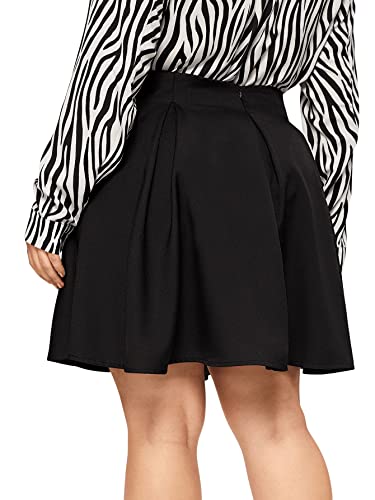 Image of Women's Plus Size Zip Back Solid A Line Flared Mini Skater Skirt