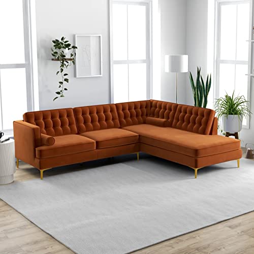 Image of Hector 6 Seater L Shape Sofa Set for Living Room | Solid Wood Sofa Set 6 Seater| Premium Fabric Sofa Set with Lounger.