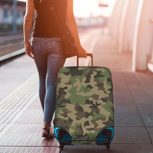 Housse de valise camouflage vert et blanc en polyester lavable taille L - 7
