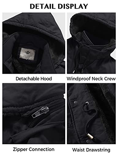 Wenven Men's Military Style Thicken Hooded Jacket, G-Grey, Medium #TOP5