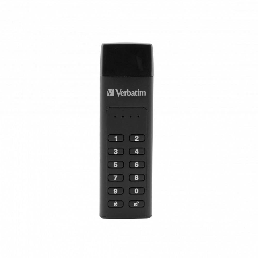 VERBATIM Keypad Secure dispositivo USB c/teclado de seguridad I USB Type-C I 128GB I Memoria protección con contraseña y cifrado I Con cable USB-C I USB-3I Laptop Notebook and Co.Inegro