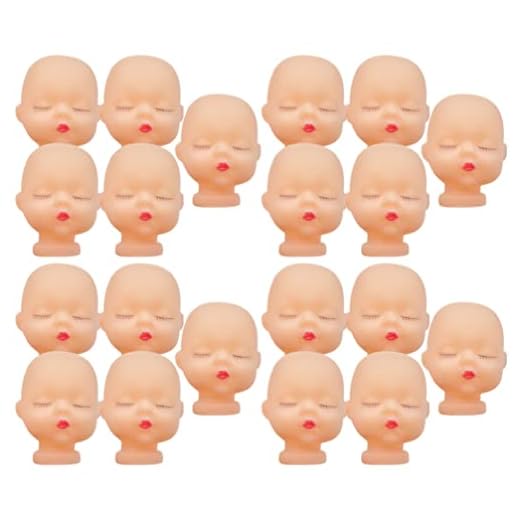 COHEALI 20pcs Doll Head Soft Toy Doll Head Mini Doll Repainting Practice Makeup DIY Heads Miniature Reborn Baby Dolls Heads for Keychain Dollhouse Decor