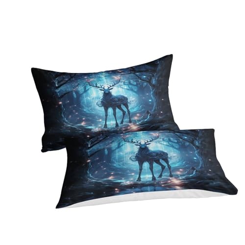Housse de couette King 220x240cm IOFEER Élan parure 3 pièces coton et microfibre multicolore