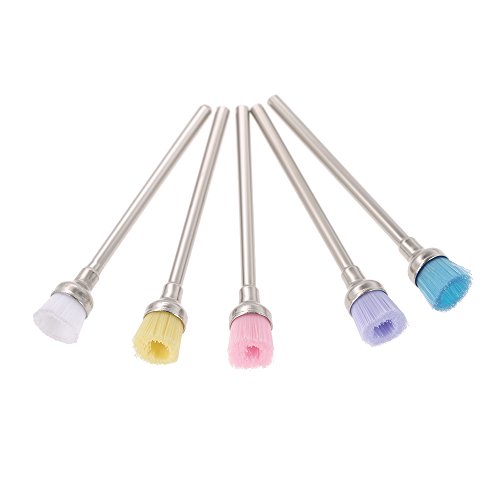 zroven Cepillo de la limpieza del taladro del clavo del color de la mezcla 5pcs la máquina eléctrica 2.35mm clavo profesional del arte del clavo brocha los accesorios de la manicura del cepillo