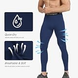 NuCamper Spodnie Kompresyjne Męskie Legginsy, Oddychające Funkcyjne, Szybkoschnące Fitness, Dopasowane w Pasie, Spodnie Sportowe, Spodnie Do Biegania, Spodnie Fitness, Spodnie Treningowe