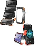 20,000mAh PD Solar Charger Foldable-Orange Plus 20,000mAh 18W Solar Charger 10W Wireless Power Bank-