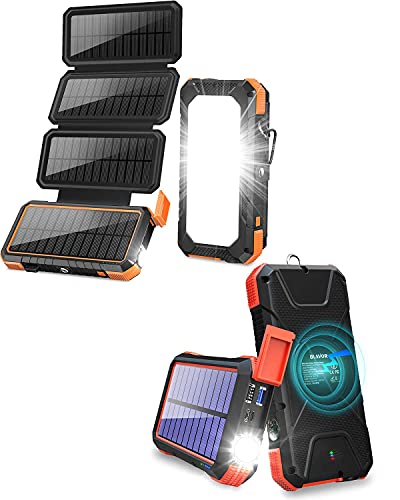 20,000Mah Pd Solar Charger Foldable-Orange Plus 20,000Mah 18W Solar Charger 10W Wireless Power Bank-Red #TOP14