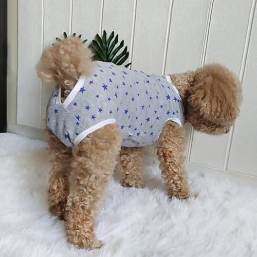 Image of Dog Surgical Recovery Suit, Spay Recovery Suit for Small Medium Dog, Post Surgery Dog Onesie for Male Female Puppy (Grey Stars-XS)