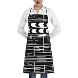 LOKLNEYK Classic Movie Clapboard Black Apron,Printed Apron, Chef Pron,Home Cooking Apron