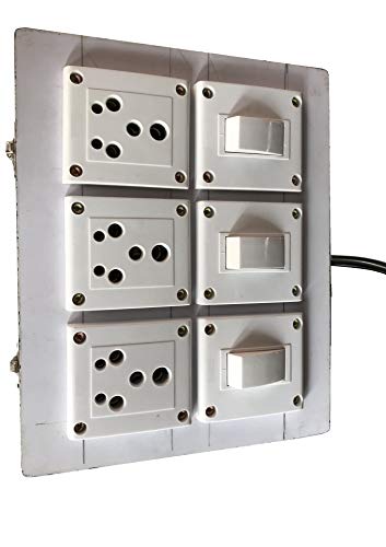 Image of Electric Extension Wooden Board (1 Meter 3Core Wire) (3Socket 3 Switch-8x10x2)