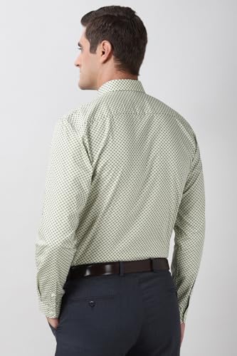 Image of Peter England Men's Printed Formal Shirt - 100% Cotton, Full Sleeves