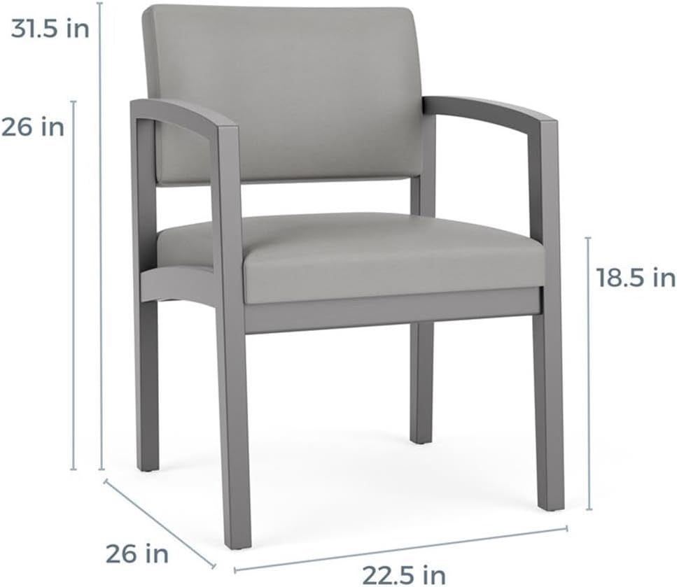 Lenox Wood Reception Waiting Room Healthcare Guest Chair/Walnut Wood/Black